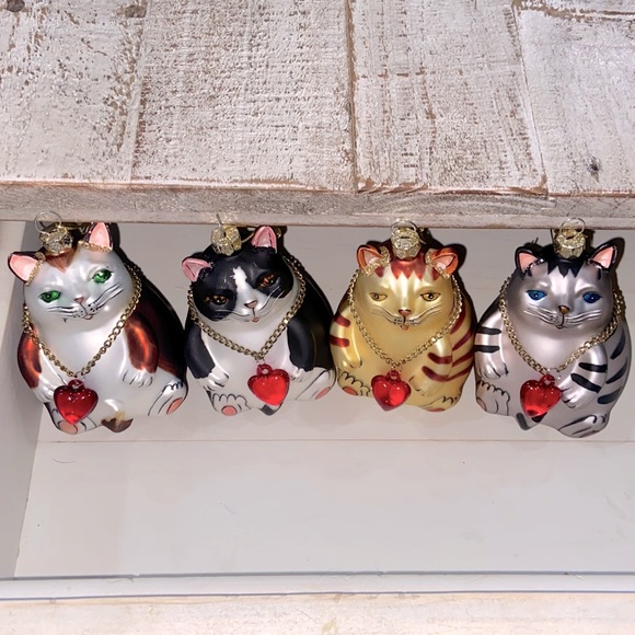 Other - Fat Cat Bulb Ornaments Christmas (set of 4)